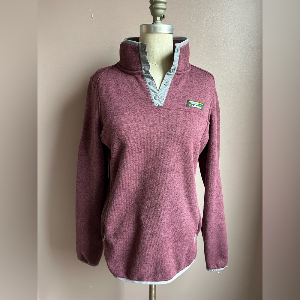 L.L.Bean Sweater Snap Fleece Pullover Women’s Small